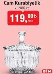 GLASS İN LOVE CAM KURABİYELİK 900 CC